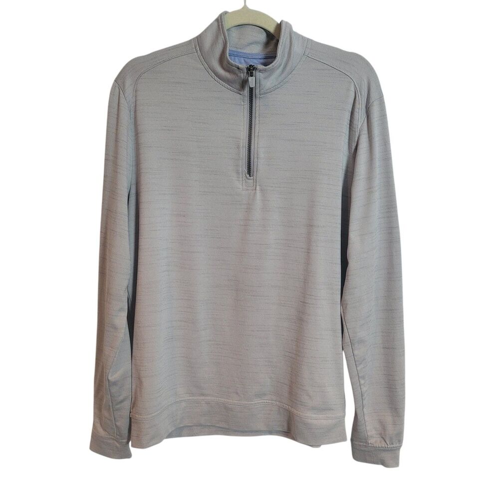 Johnnie-O Men's 1/4 Zip Long Sleeve Shirt Gray Preppy Outdoor Golf Size Medium